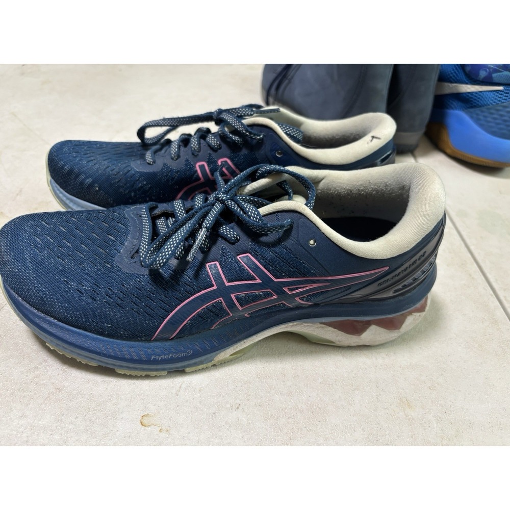 ASICS‎ Gel-Kayano 27 Mako Blue / Hot Pink Running Shoes Women's Size 8.5